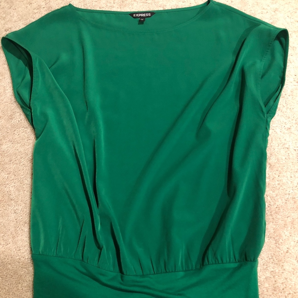 Express Short Sleeved Green Blouse